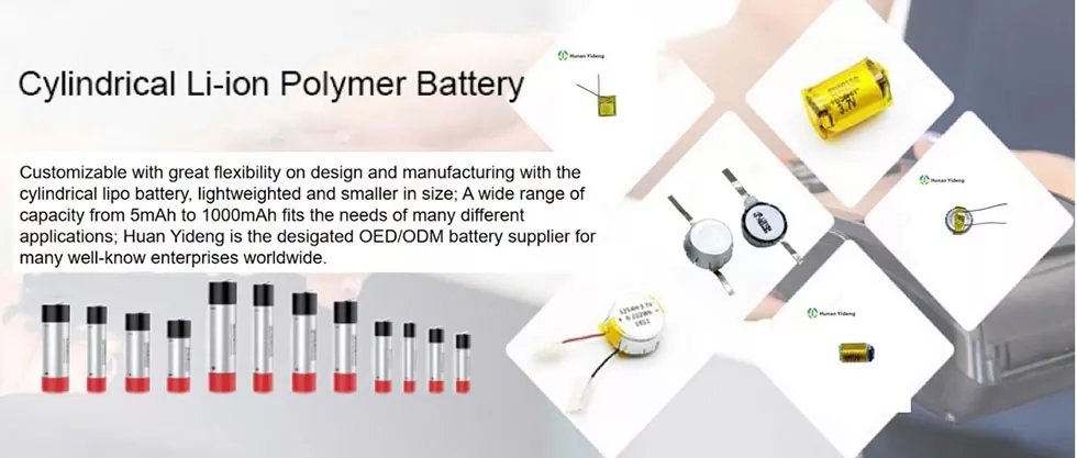 75500 3.7V 220mAh Small Cylindrical Lithium Ion Rechargeable Batteries